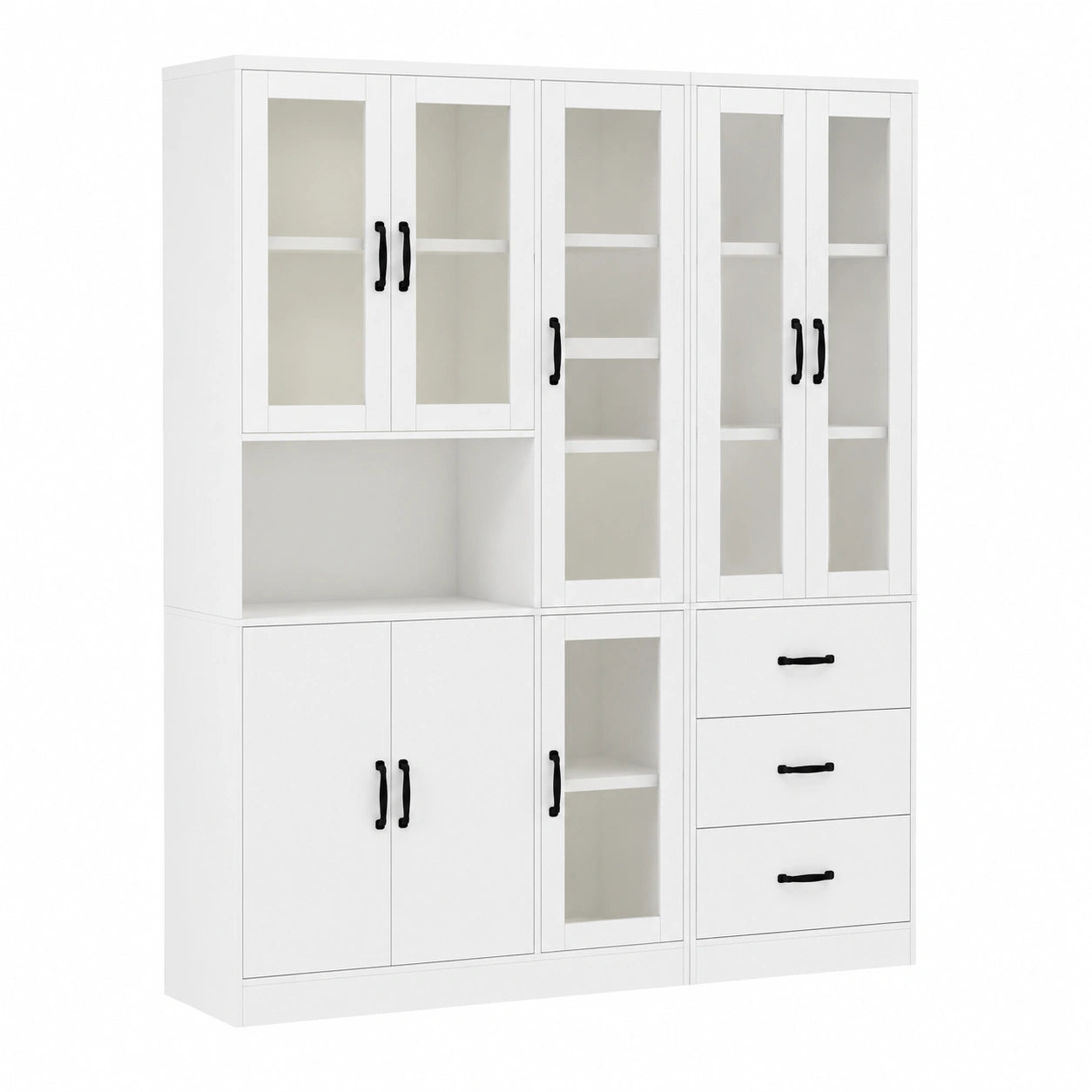 vitrines-modernes-avec-eclairage-led-2-armoires-3-tiroirs-blanc-brillant-200x180x40-cm-axfin10824rs