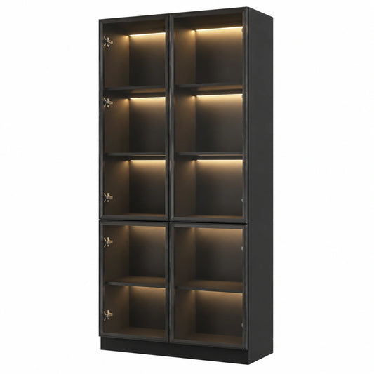 vitrine-moderne-noire-avec-eclairage-led-5-etageres-en-verre-trempe-armoire-haute-pour-toutes-pieces-ucrmb10834zz